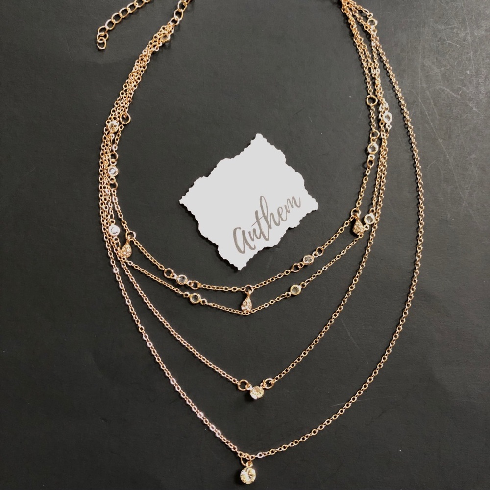 3/$25 cz 4 layer water drop necklace - Picture 3 of 5